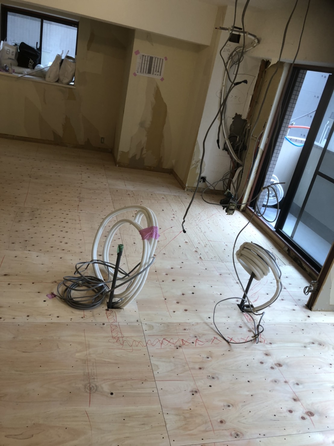 マンション改装 置床工事 フリーフロアCP（東京都新宿区）