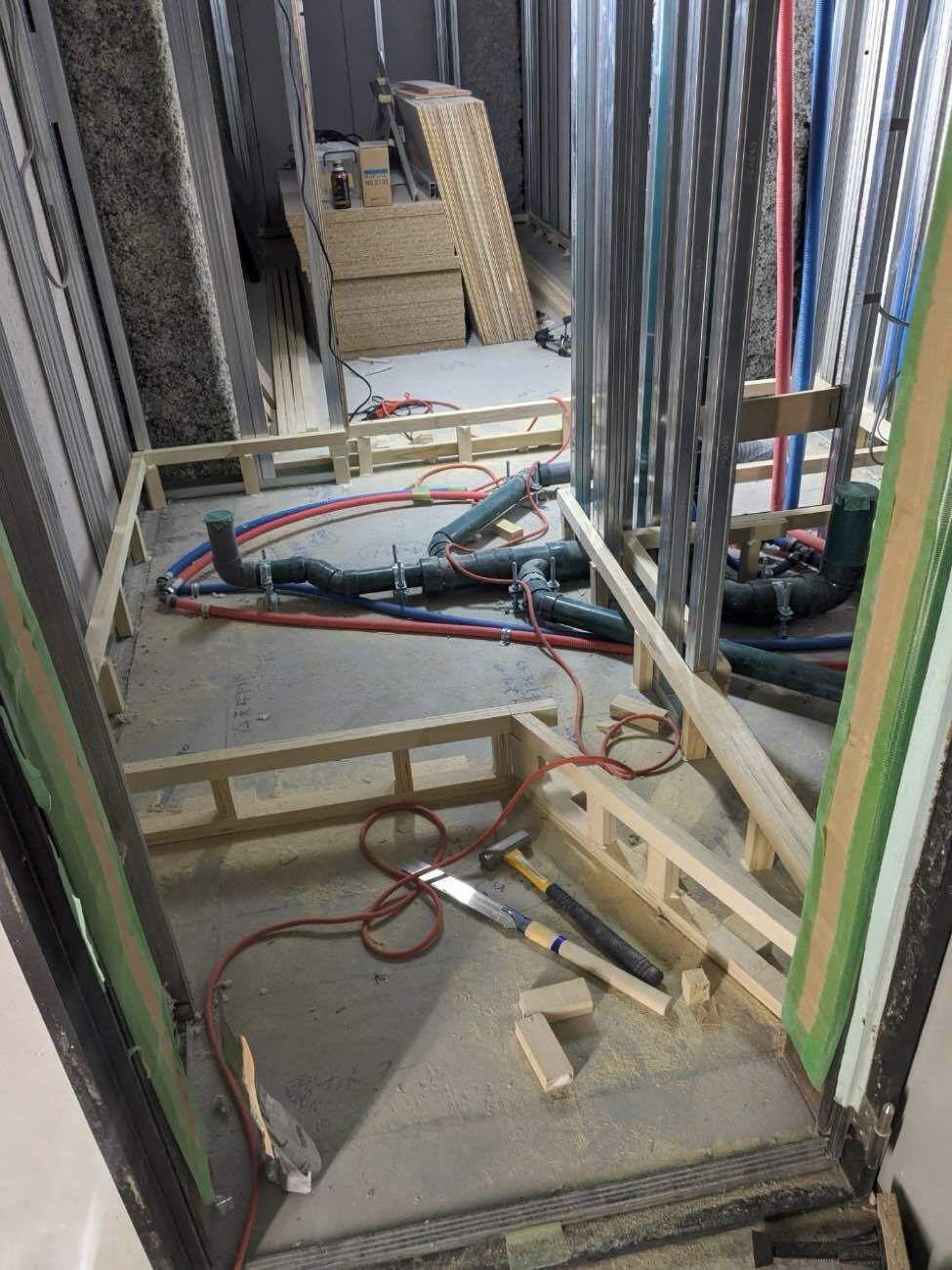 マンション　置床工事　乾式二重床（横浜市西区）