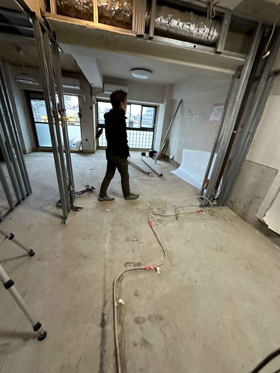 マンション　１日置床工事　フリーフロアCP（東京都品川区）