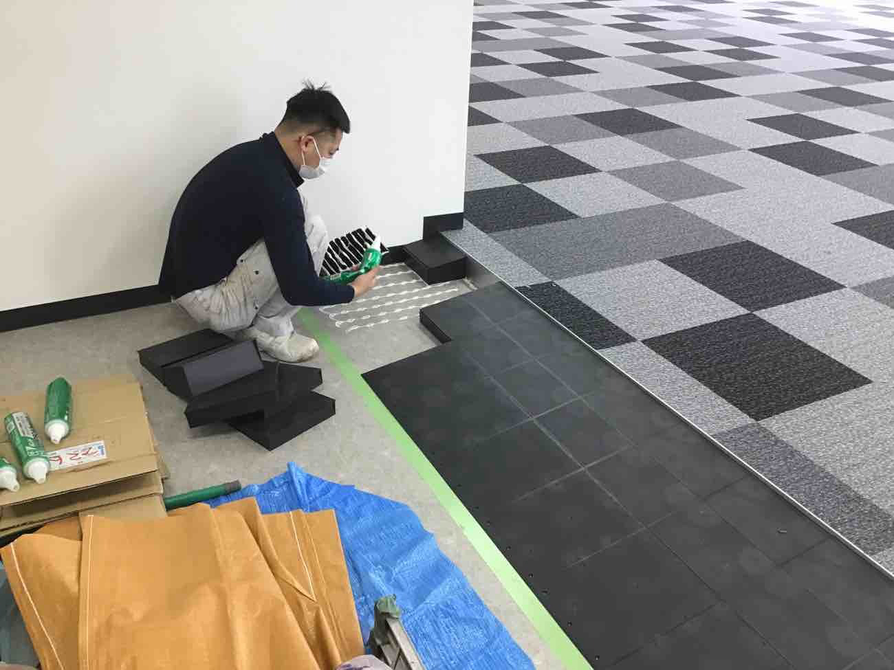 工場　置床工事　スロープ造設工事（埼玉県中野区）