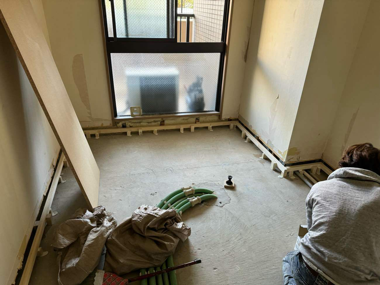 マンション　置床工事　乾式二重床（神奈川県逗子市）