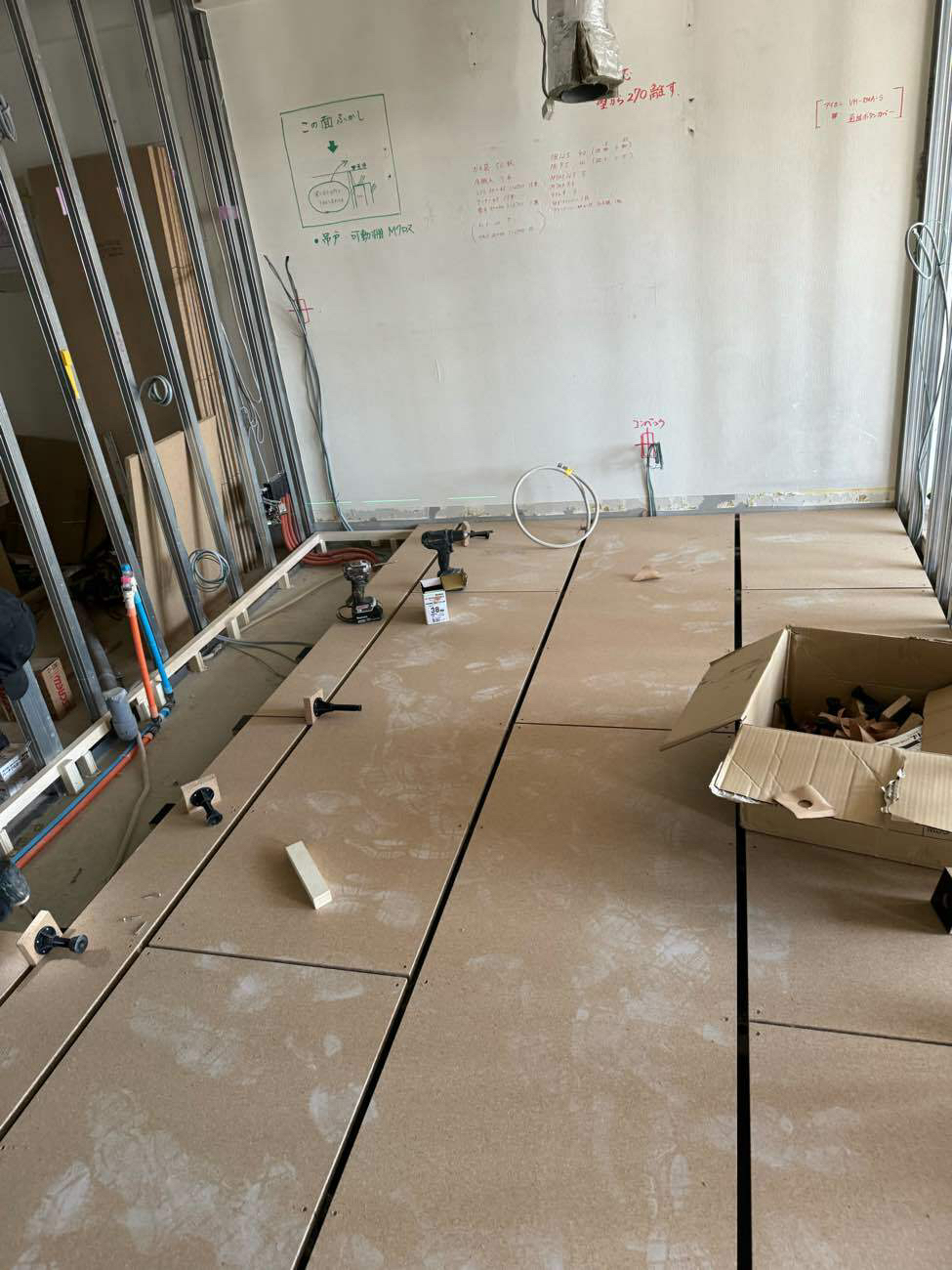マンション　１日置床工事　フリーフロアCP（東京都品川区）