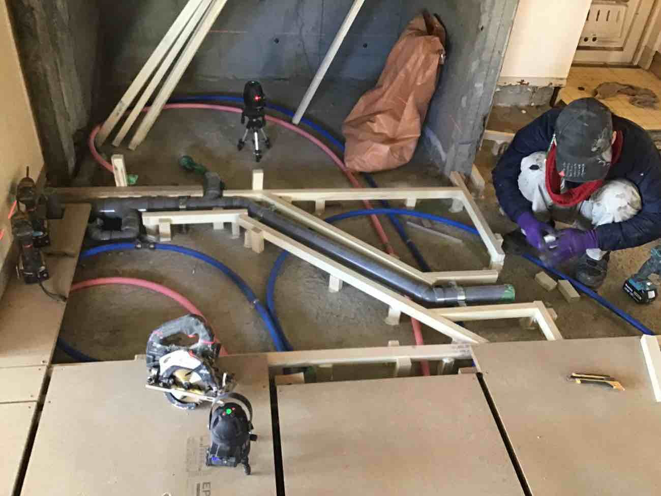 マンション　１日置床工事　乾式二重床（東京都八王子市）