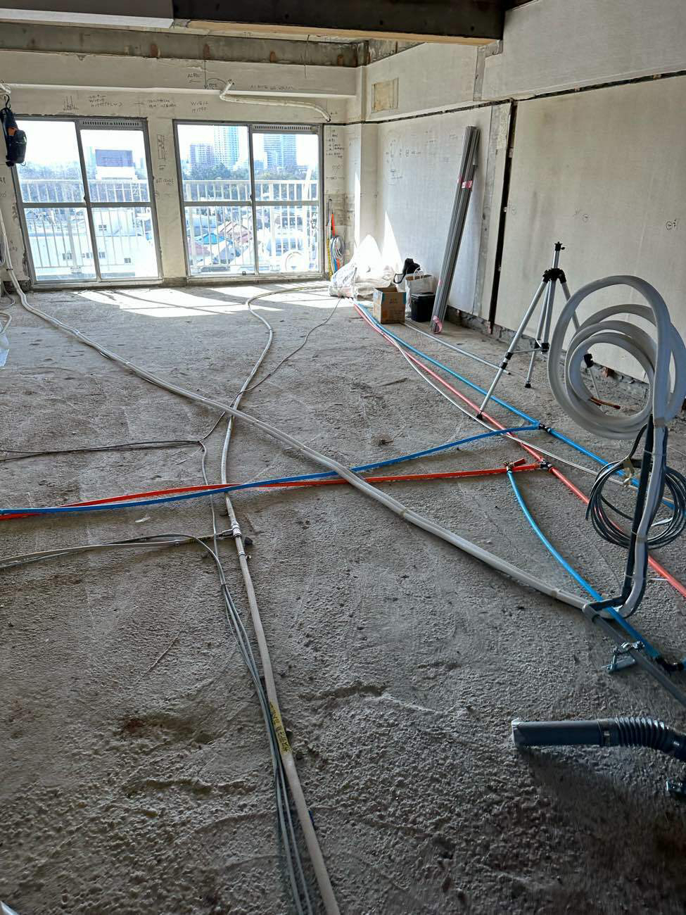 マンション　１日置床工事　フリーフロアCP（東京都目黒区）