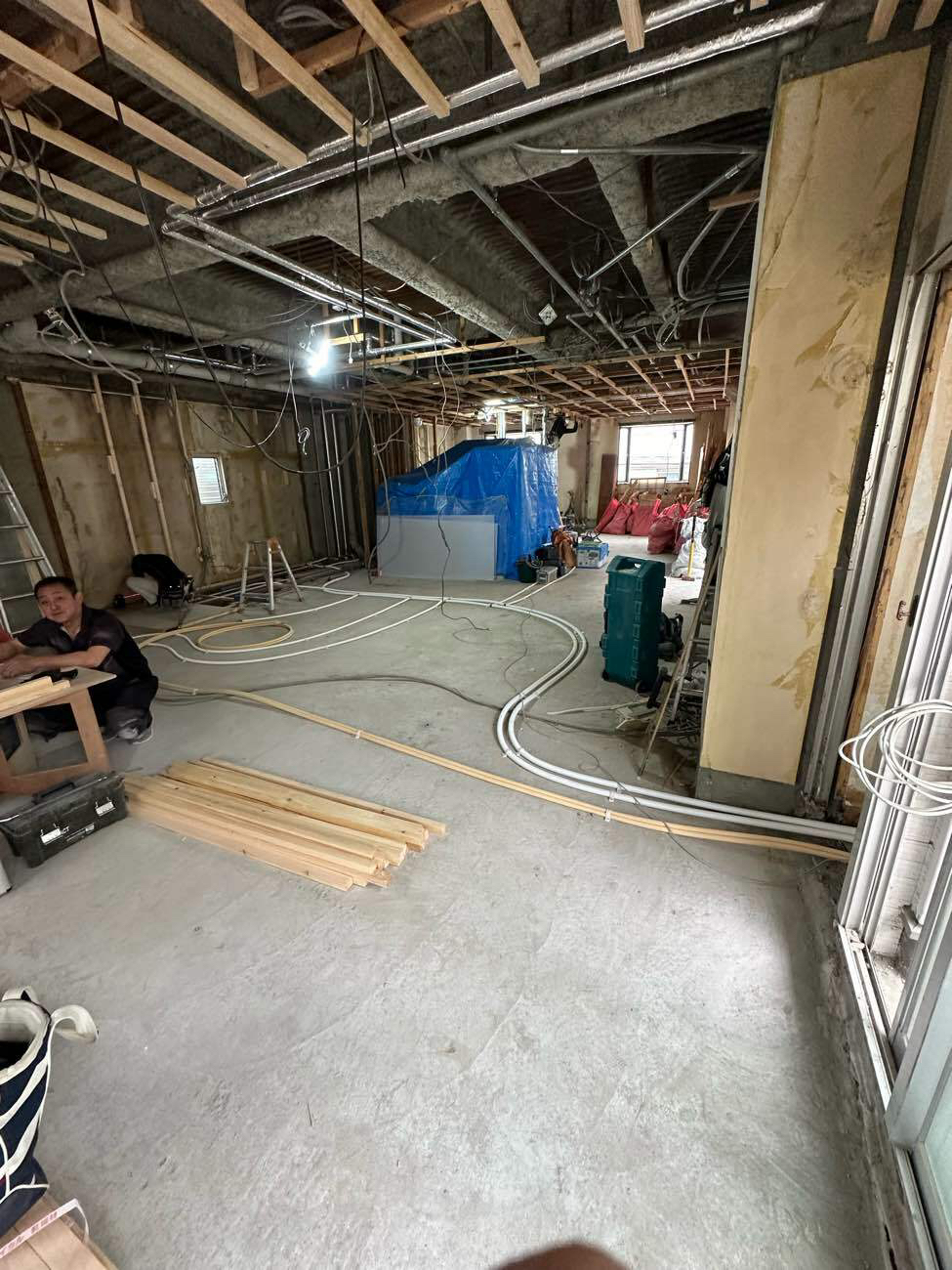 マンション　置床工事　乾式二重床（東京都大田区）