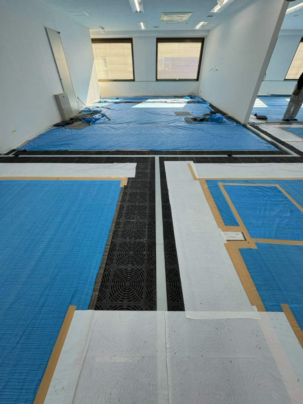 オフィス　OAフロア工事（東京都中央区）