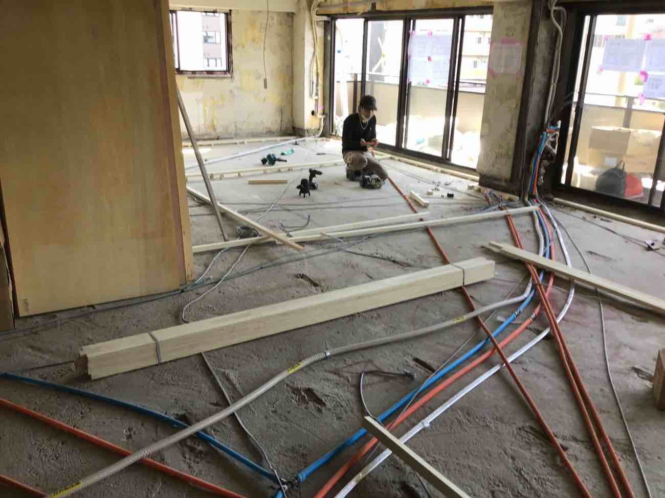 マンション　置床工事　フリーフロアCP（東京都港区）