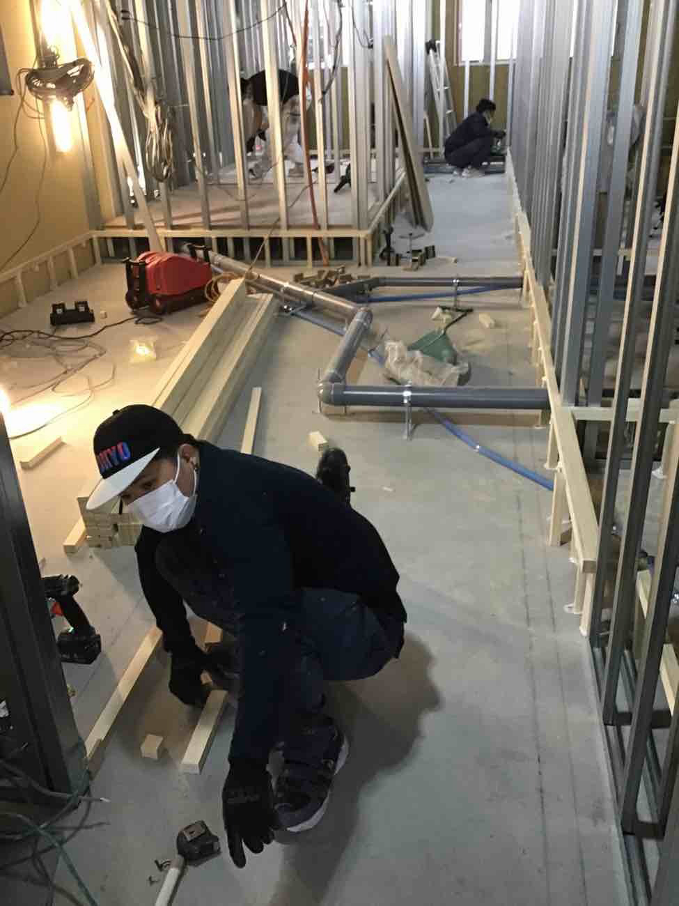 店舗　置床工事　乾式二重床（東京都目黒区）