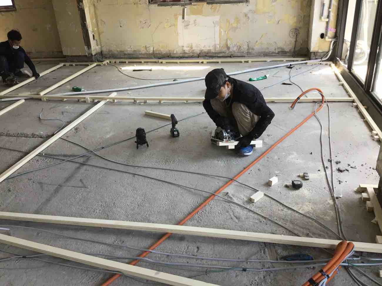 マンション　置床工事　フリーフロアCP（東京都港区）