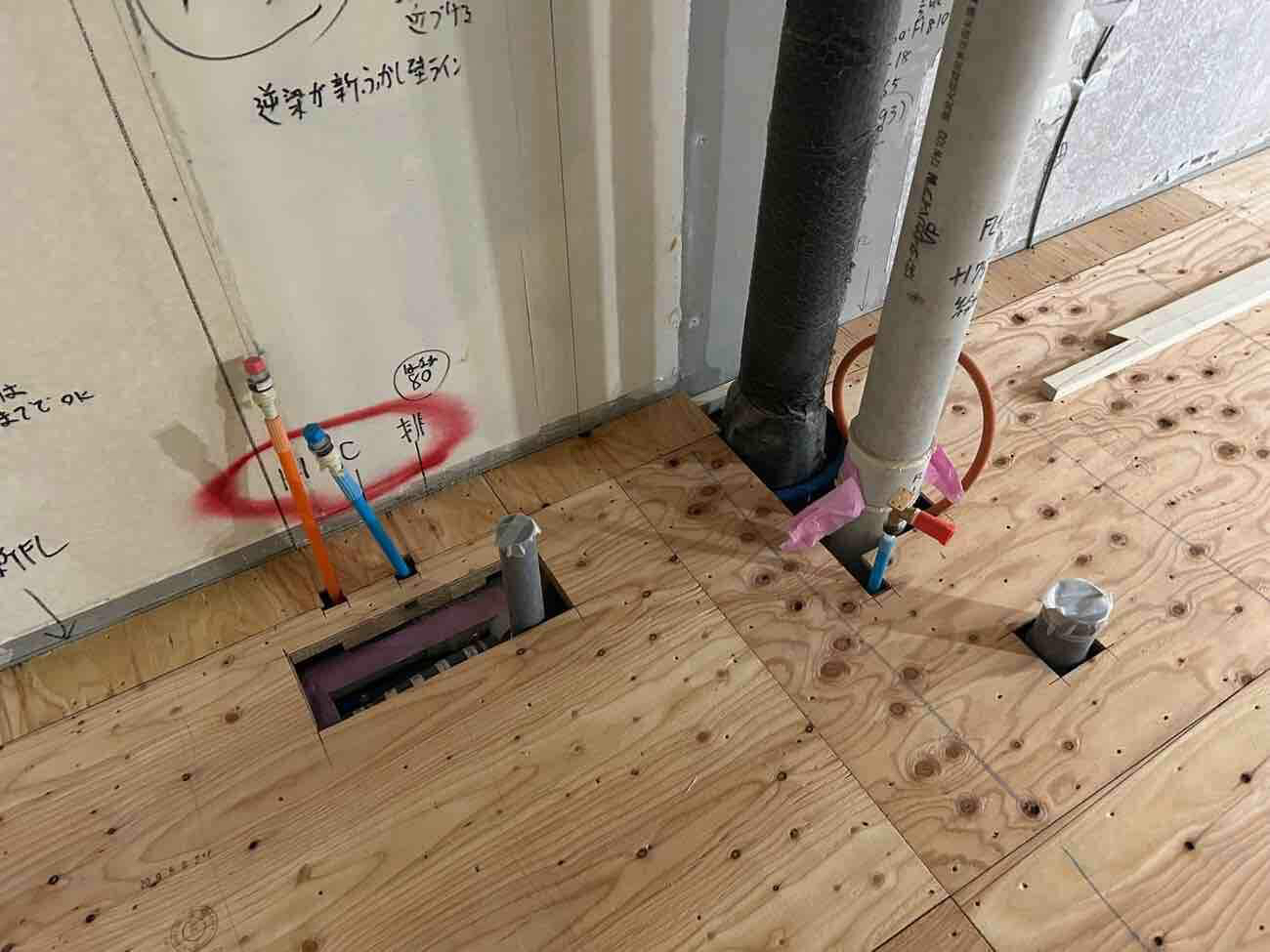 マンション　１日置床工事　フリーフロアCP（東京都港区）