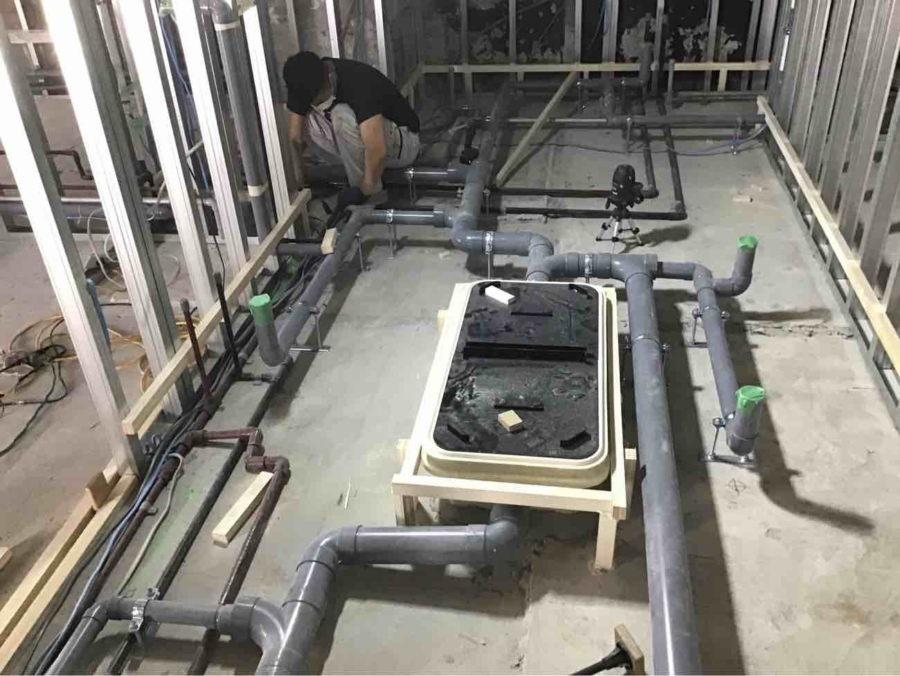 ダイニングバー新装　置床工事　乾式二重床（東京都江戸川区）