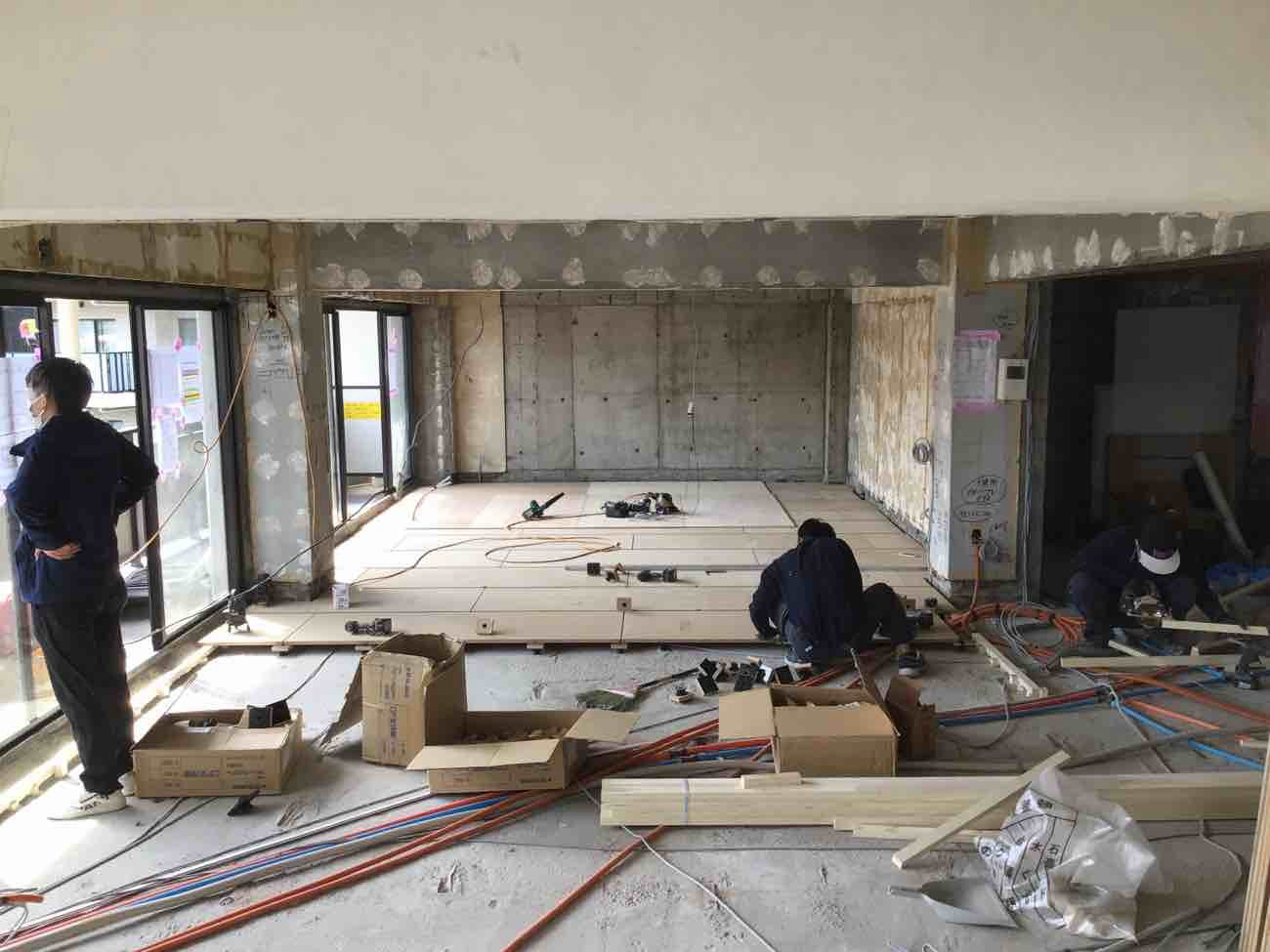 マンション　置床工事　フリーフロアCP（東京都港区）