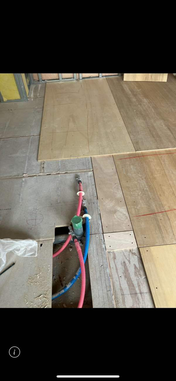 マンション　置床工事　ラワン構造用合板12ｍ（東京都渋谷区）