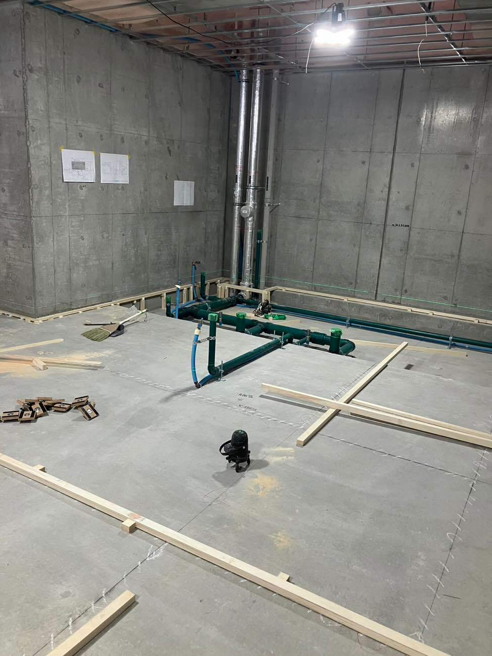 クリニック新築　置床工事　乾式二重床（神奈川県藤沢市）　