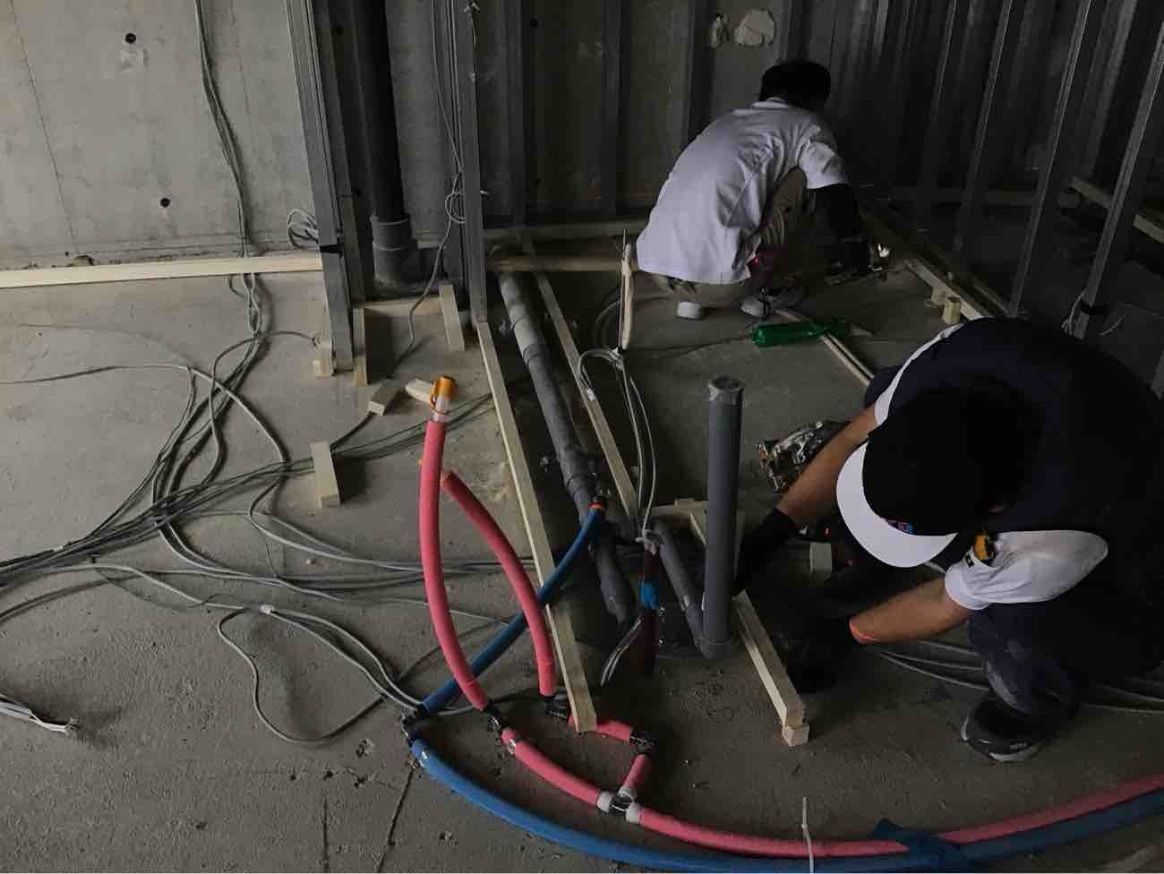 マンション　置床工事　乾式二重床（神奈川県相模原市南区）