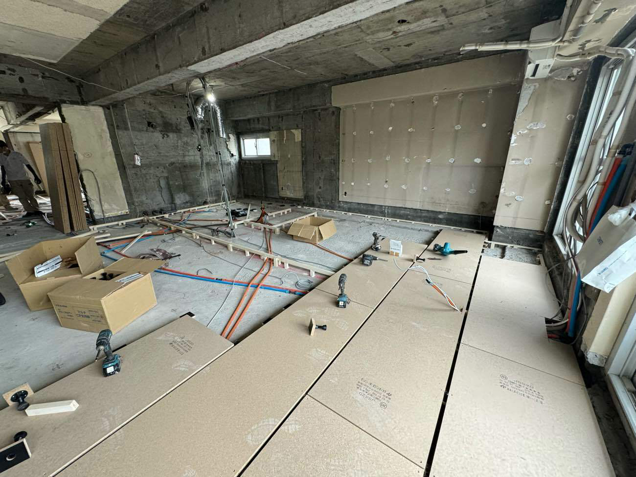 マンション　置床工事　フリーフロアCP（東京都港区）