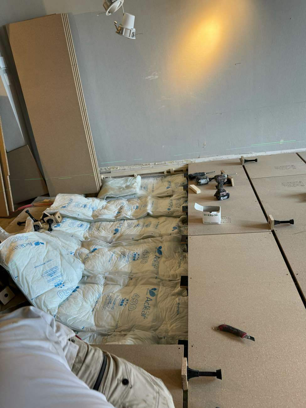 マンション　置床工事　フリーフロアCP（東京都品川区）