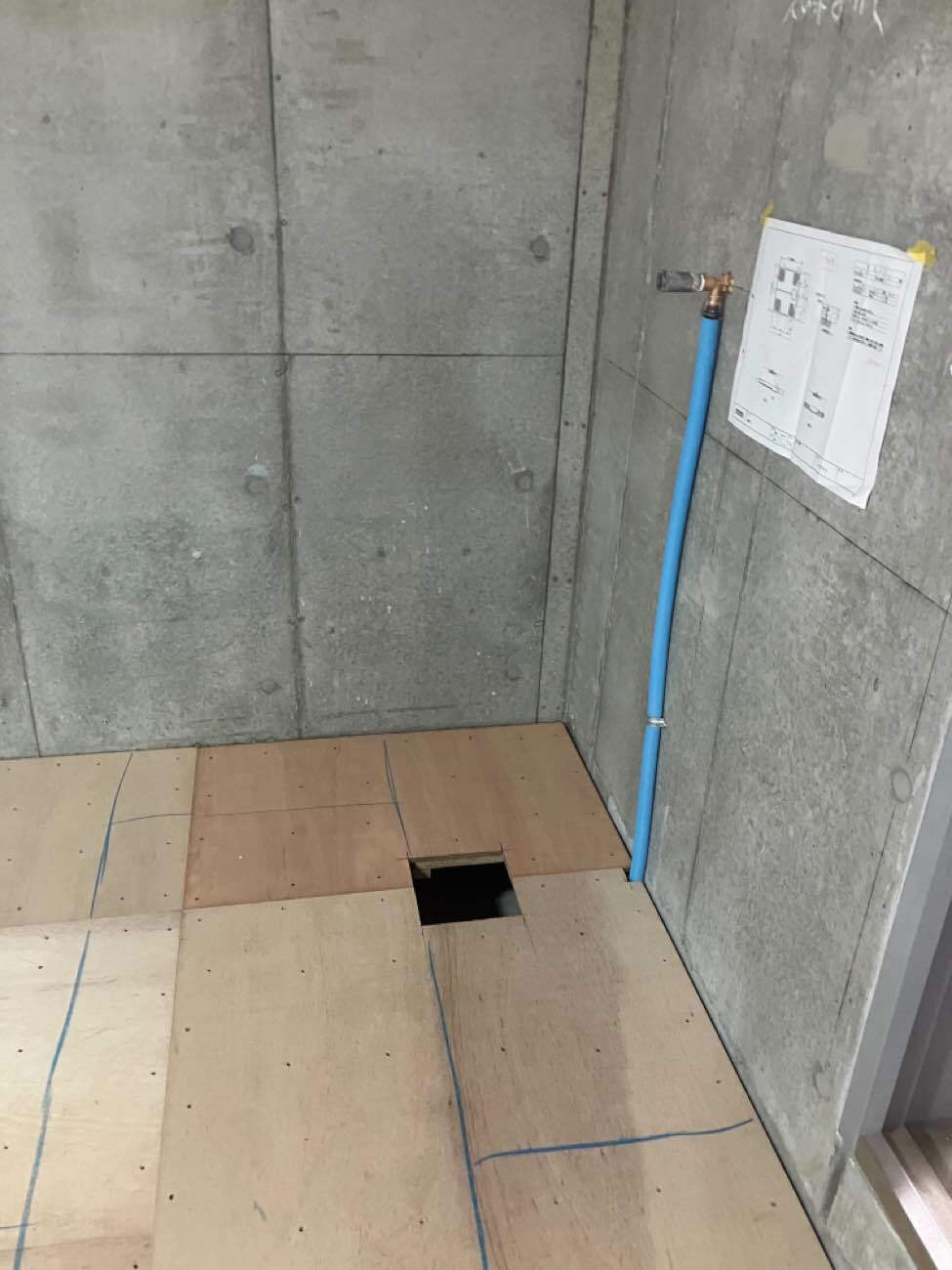 クリニック新築　置床工事　乾式二重床（神奈川県藤沢市）　