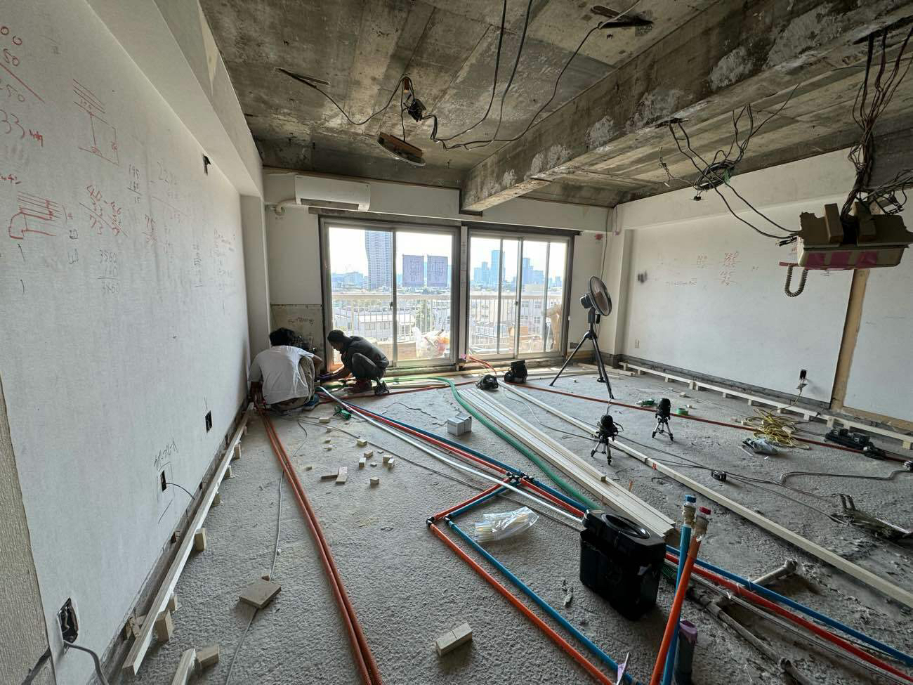 マンション　置床工事　フリーフロアCP（東京都港区）