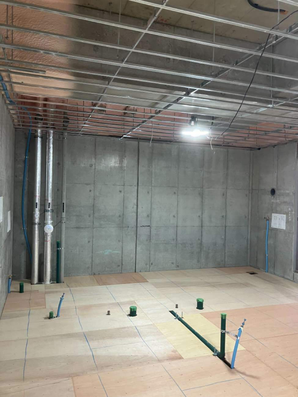 クリニック新築　置床工事　乾式二重床（神奈川県藤沢市）　