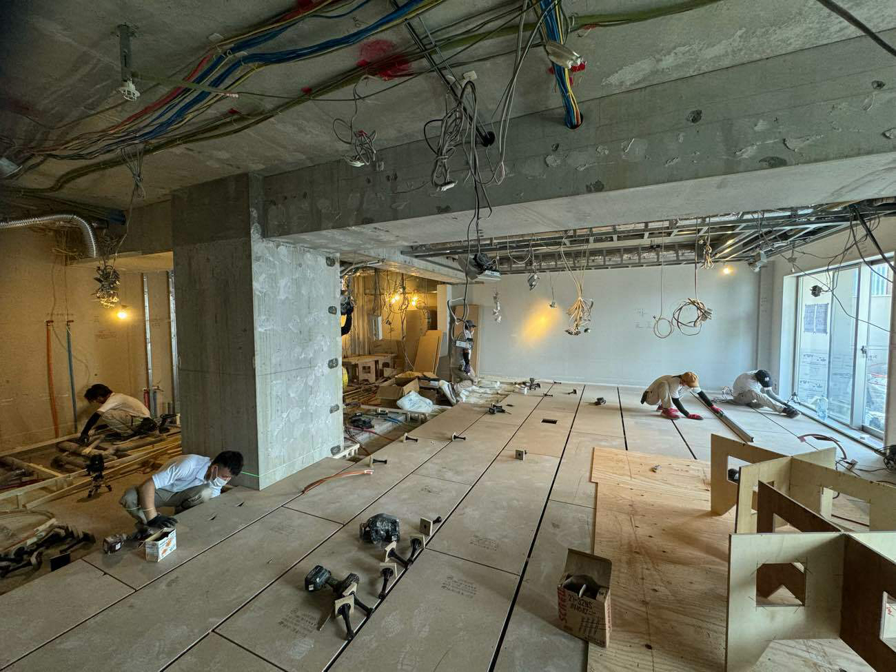 マンション　置床工事　フリーフロアCP（東京都品川区）