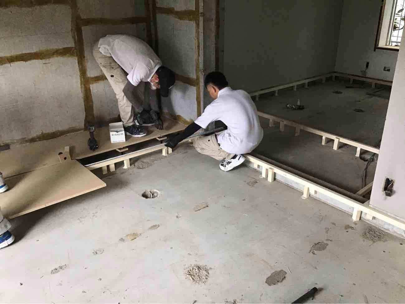 マンション　置床工事　乾式二重床（川崎市宮前区）