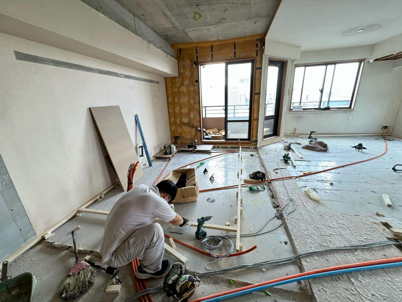 マンション　１日置床工事　フリーフロアCP（東京都目黒区）