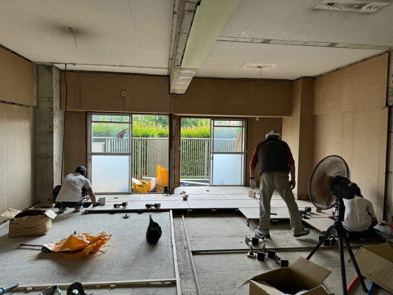 マンション　置床工事　乾式二重床（横浜市戸塚区）