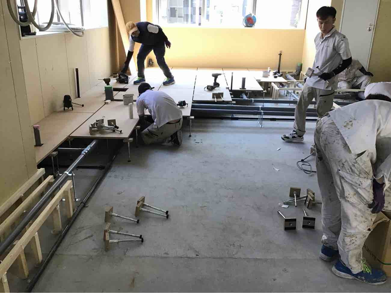 マンション　置床工事　フリーフロアCP（神奈川県厚木市）