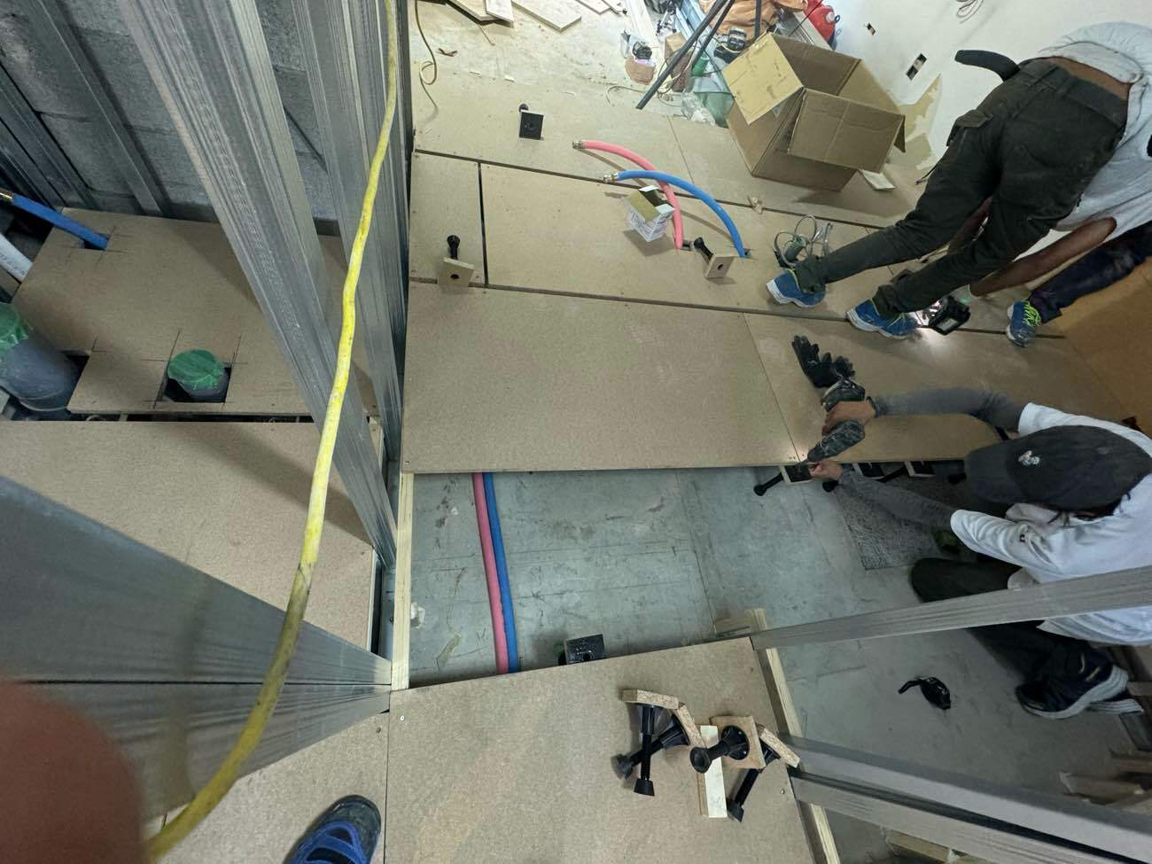 マンション　置床工事　乾式二重床（横浜市港北区）