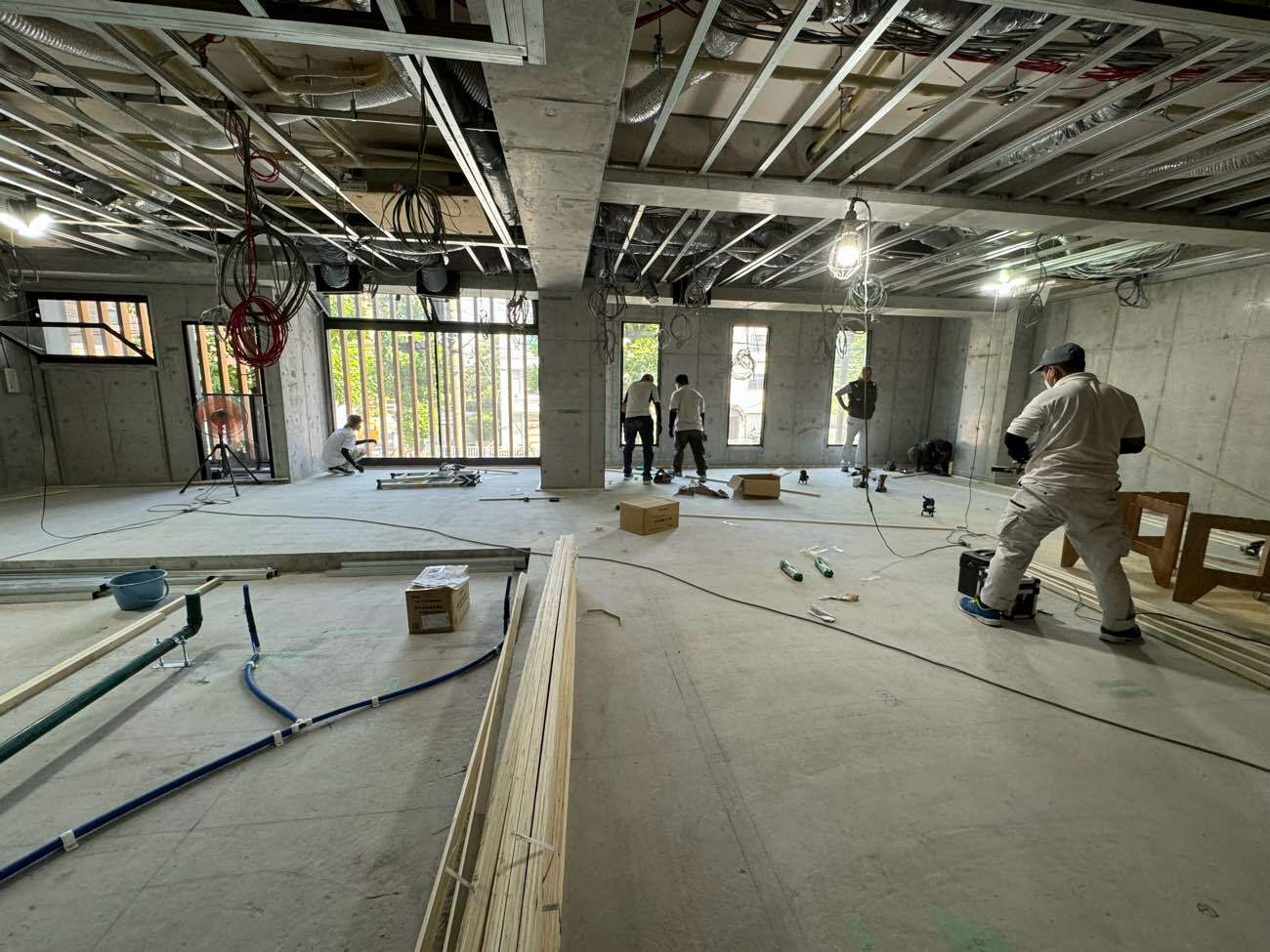 病院　置床工事　乾式二重床（横浜市港北区）