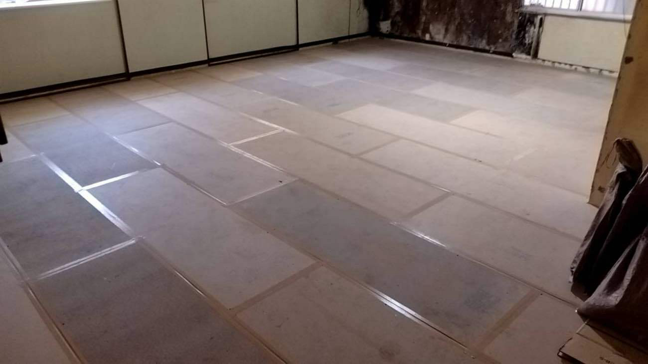 マンション　置床工事　乾式二重床（東京都杉並区）