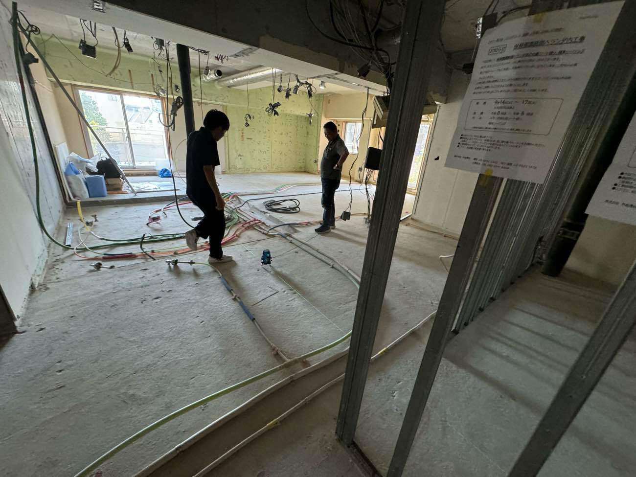 マンション　置床工事　乾式二重床（東京都品川区）