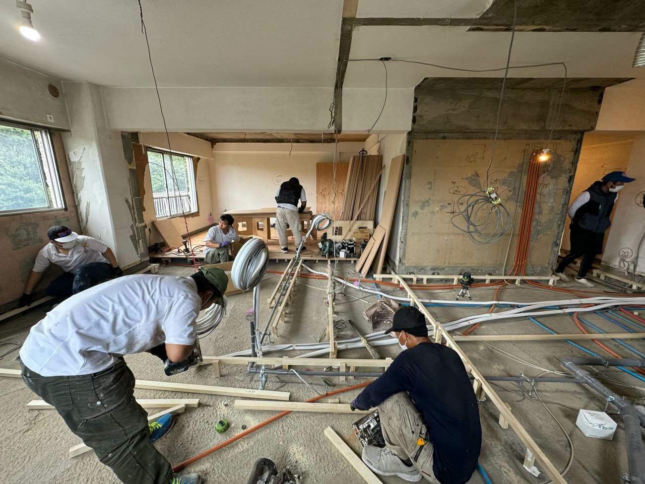 マンション　置床工事　フリーフロアCP（東京都世田谷区）