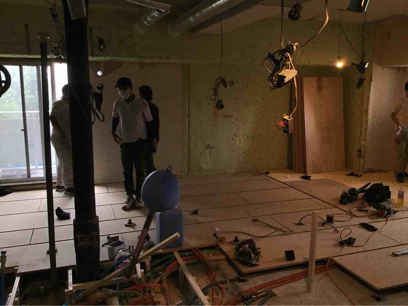 マンション　置床工事　乾式二重床（東京都品川区）