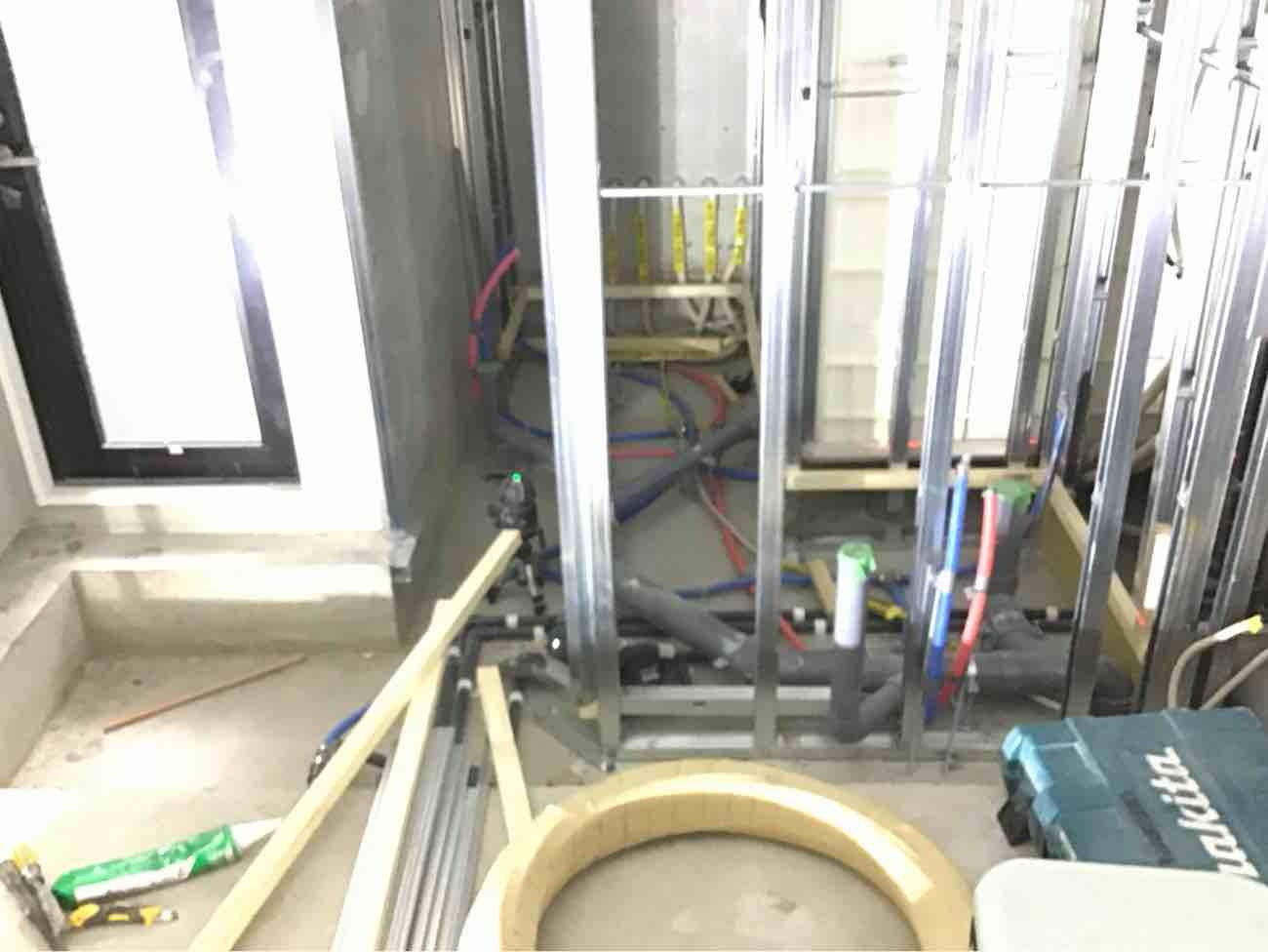 マンション　置床工事　乾式二重床（東京都新宿区）