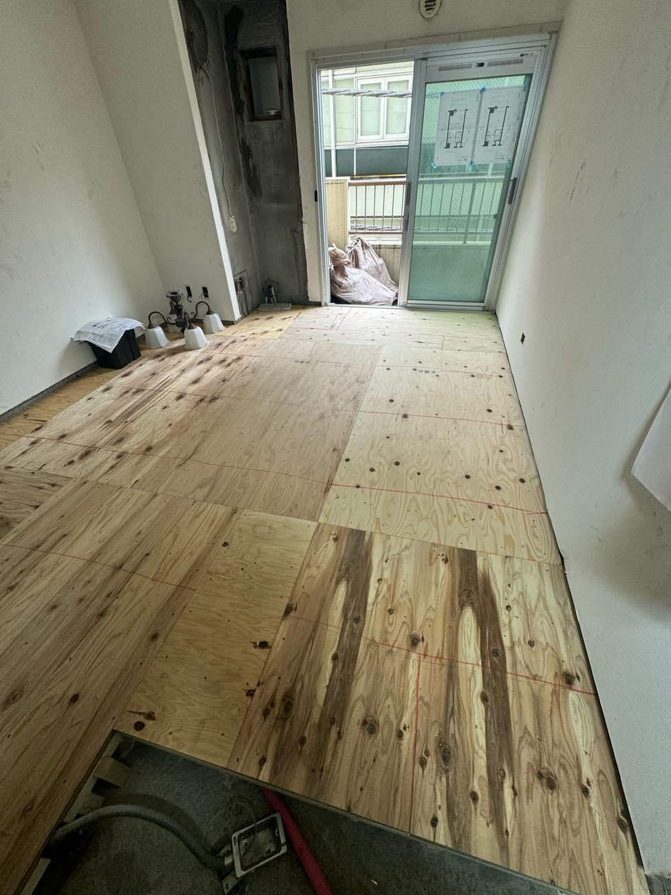 マンション　置床工事　乾式二重床（東京都港区）