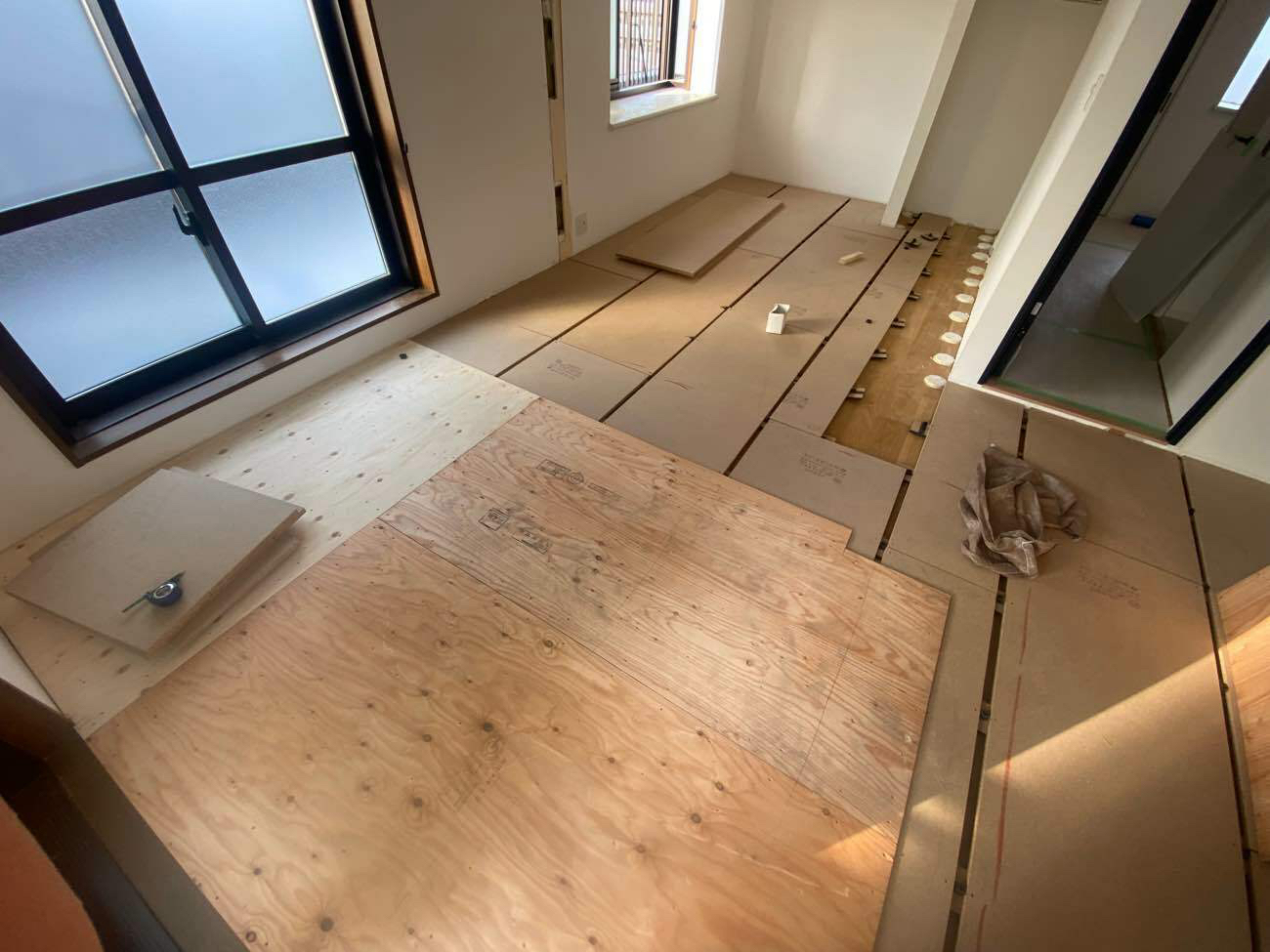 マンション　置床工事　乾式二重床（東京都町田市）