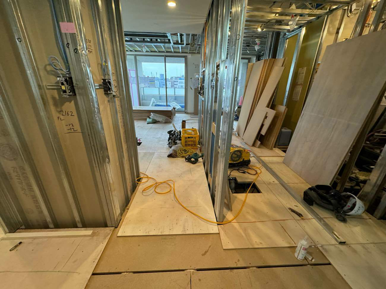 マンション　置床工事　フリーフロアCP（東京都品川区）