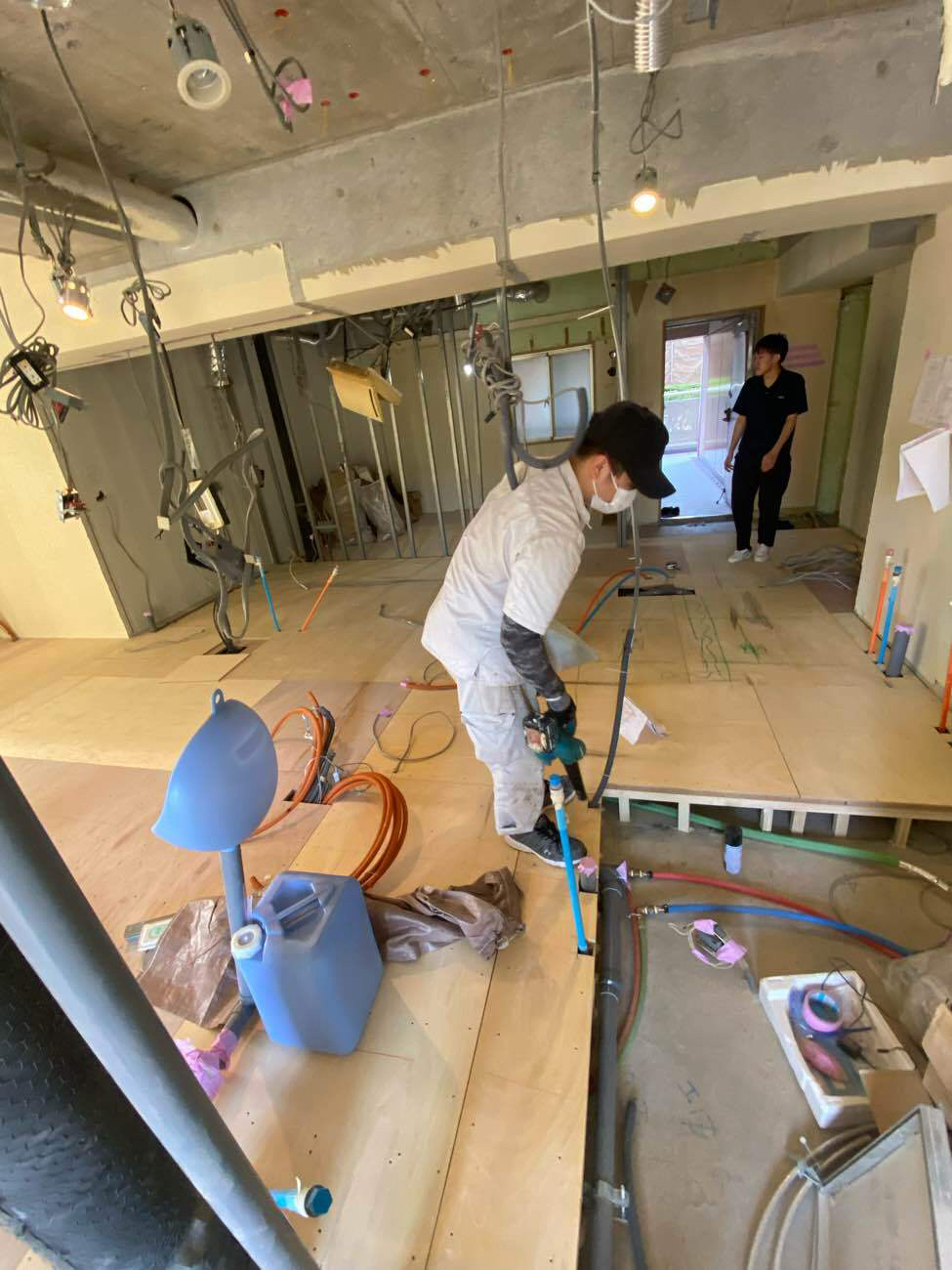 マンション　置床工事　乾式二重床（東京都品川区）