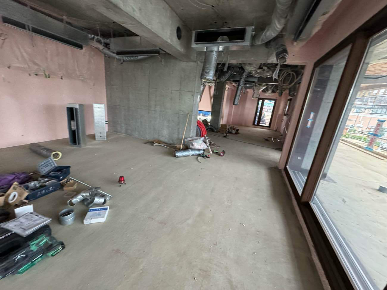 店舗　置床工事　乾式二重床（川崎市麻生区）