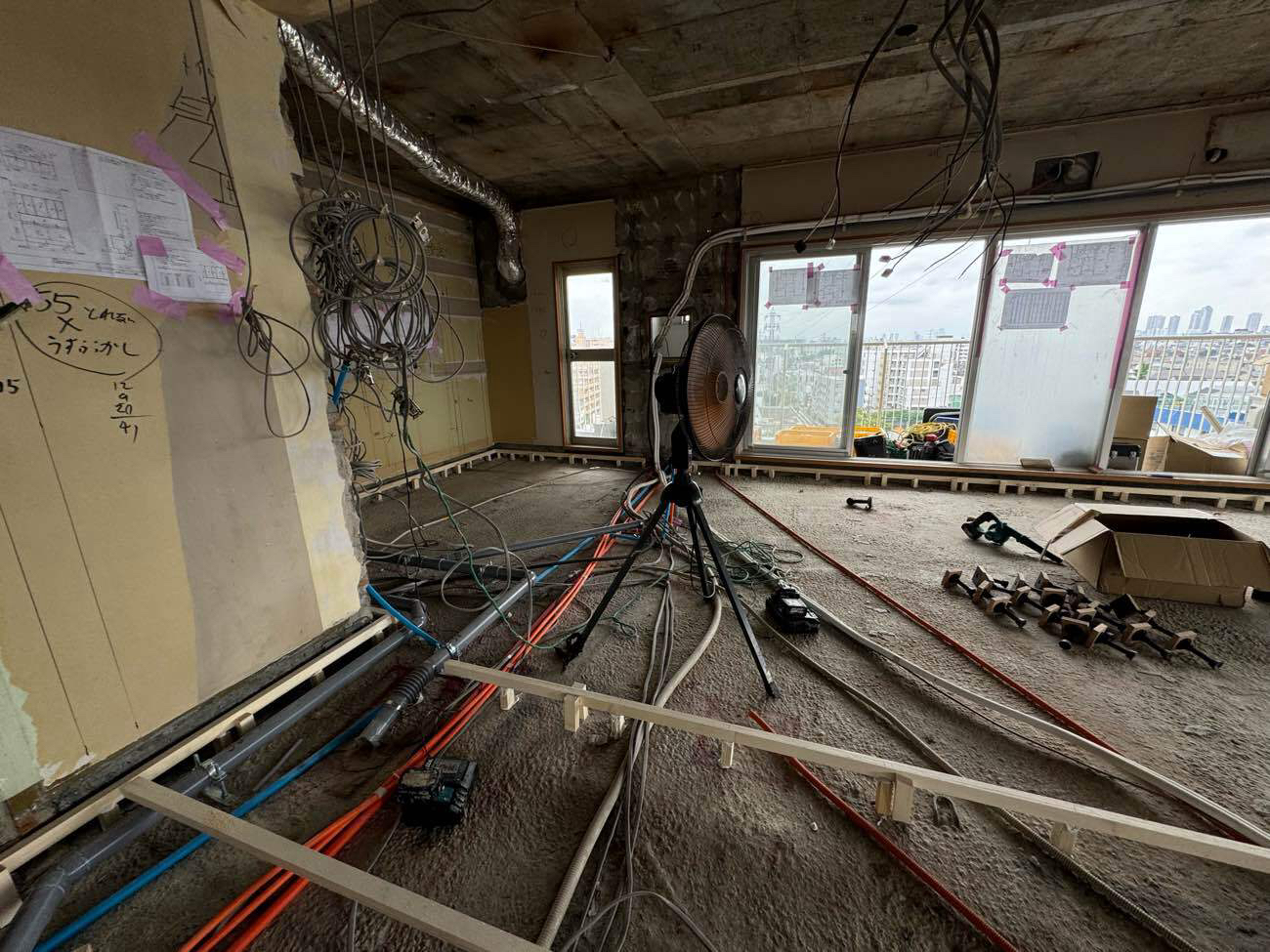 マンション　置床工事　フリーフロアCP（東京都目黒区）