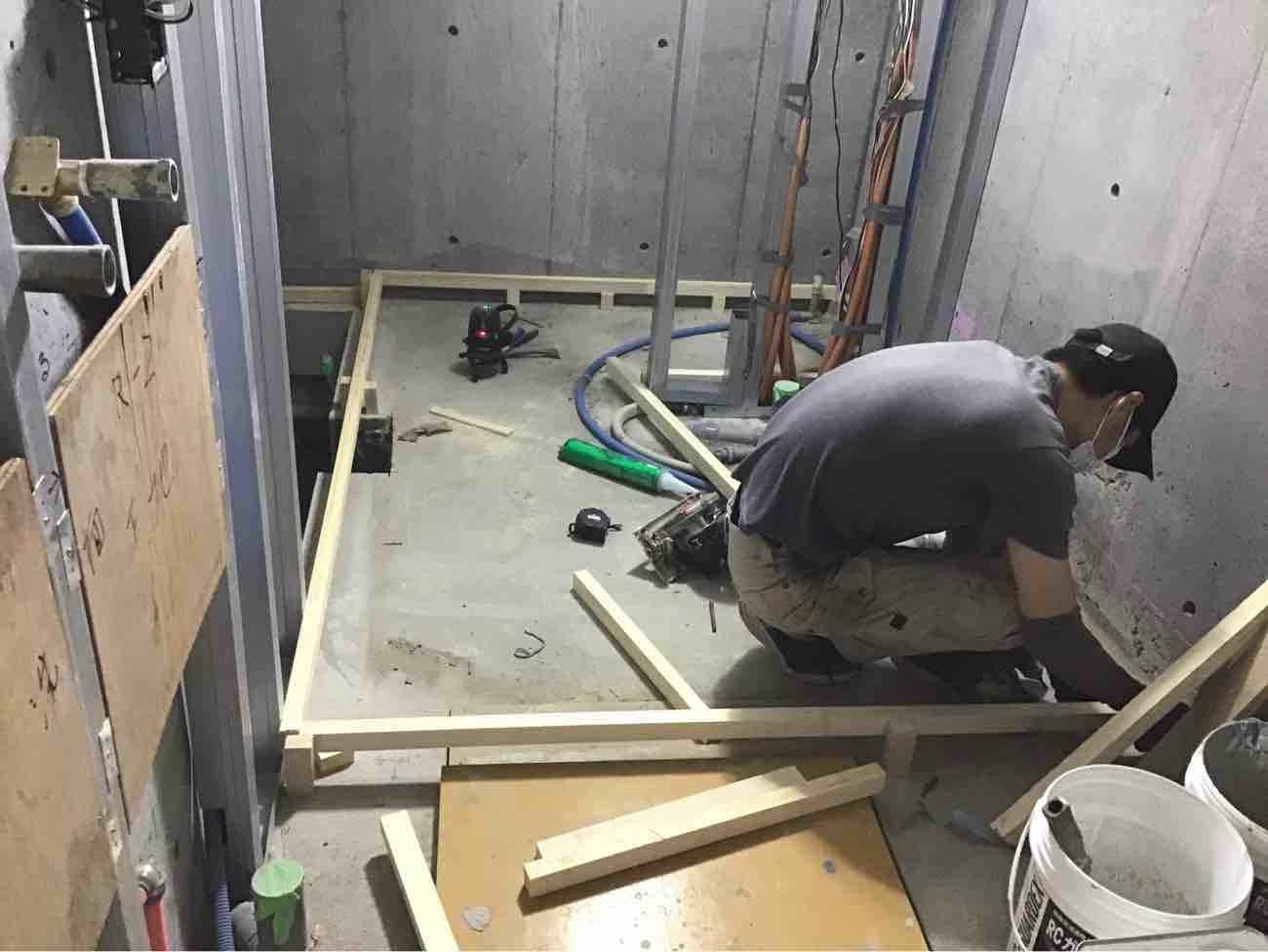 マンション新築　置床工事　フリーフロアCP（東京都板橋区）