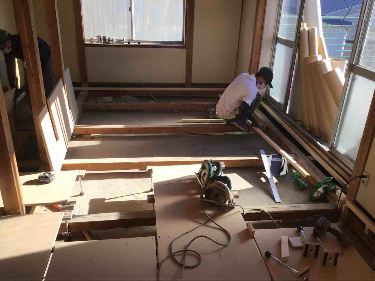 店舗 　置床工事　パーチ（埼玉県戸田市）