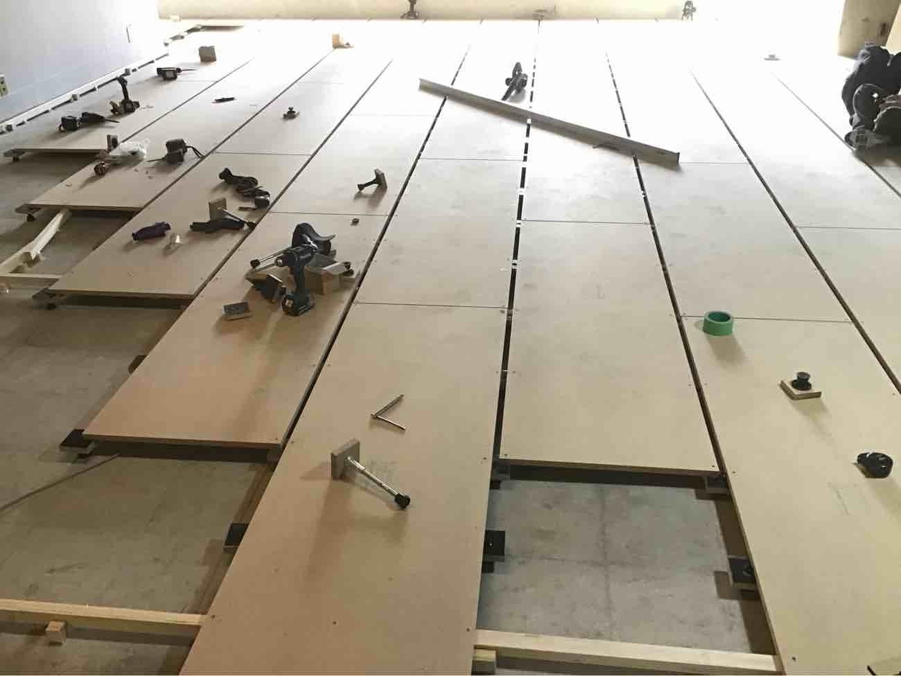 店舗　置床工事　乾式二重床（東京都文京区）