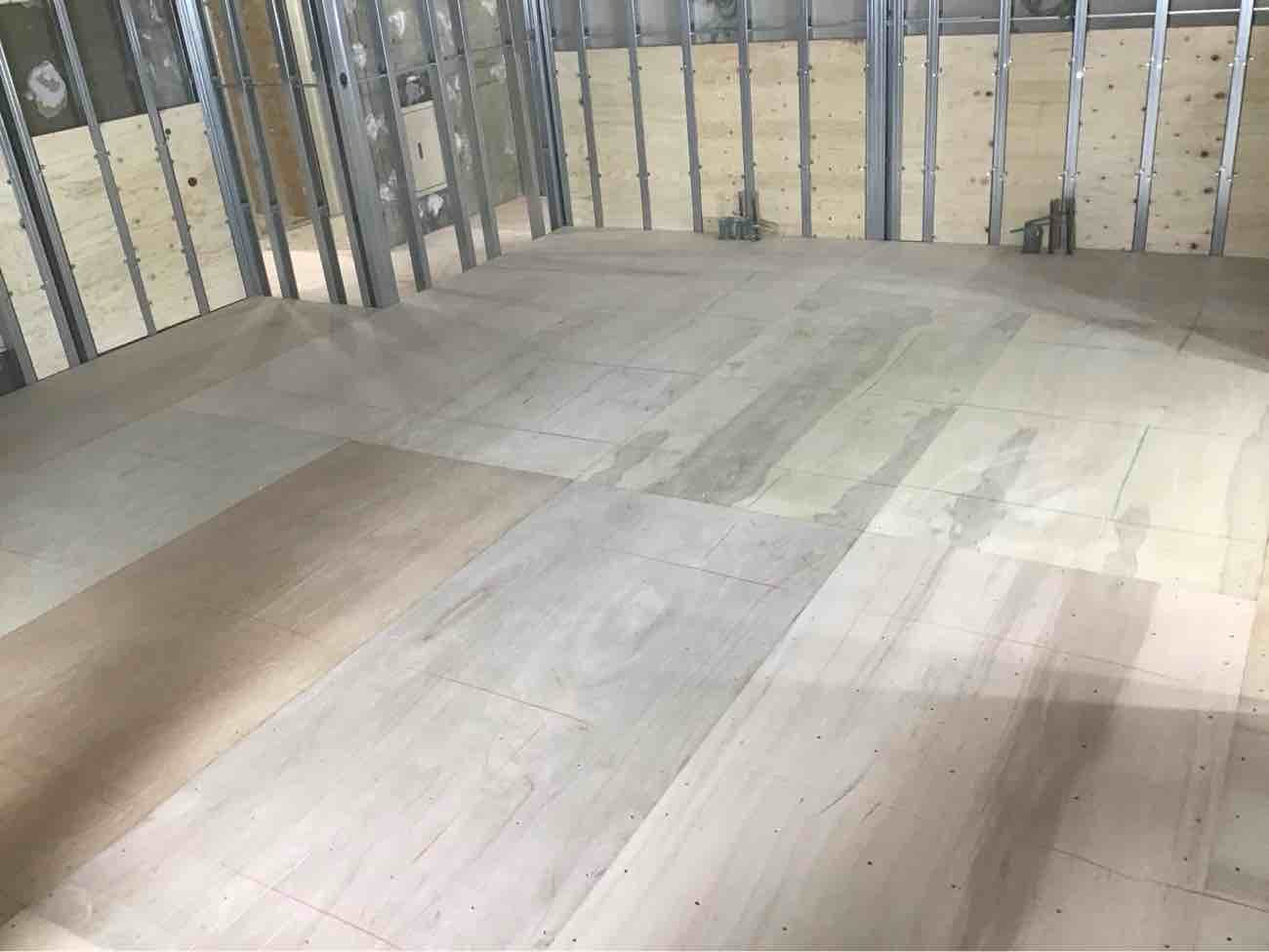 美容室　置床工事　乾式二重床（東京都渋谷区）