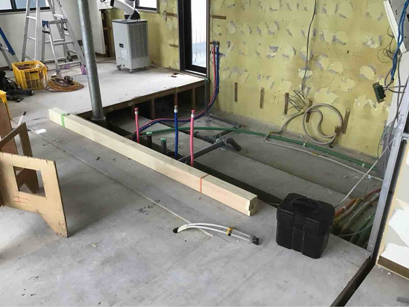 マンション　置床工事　乾式二重床（千葉市美浜区）