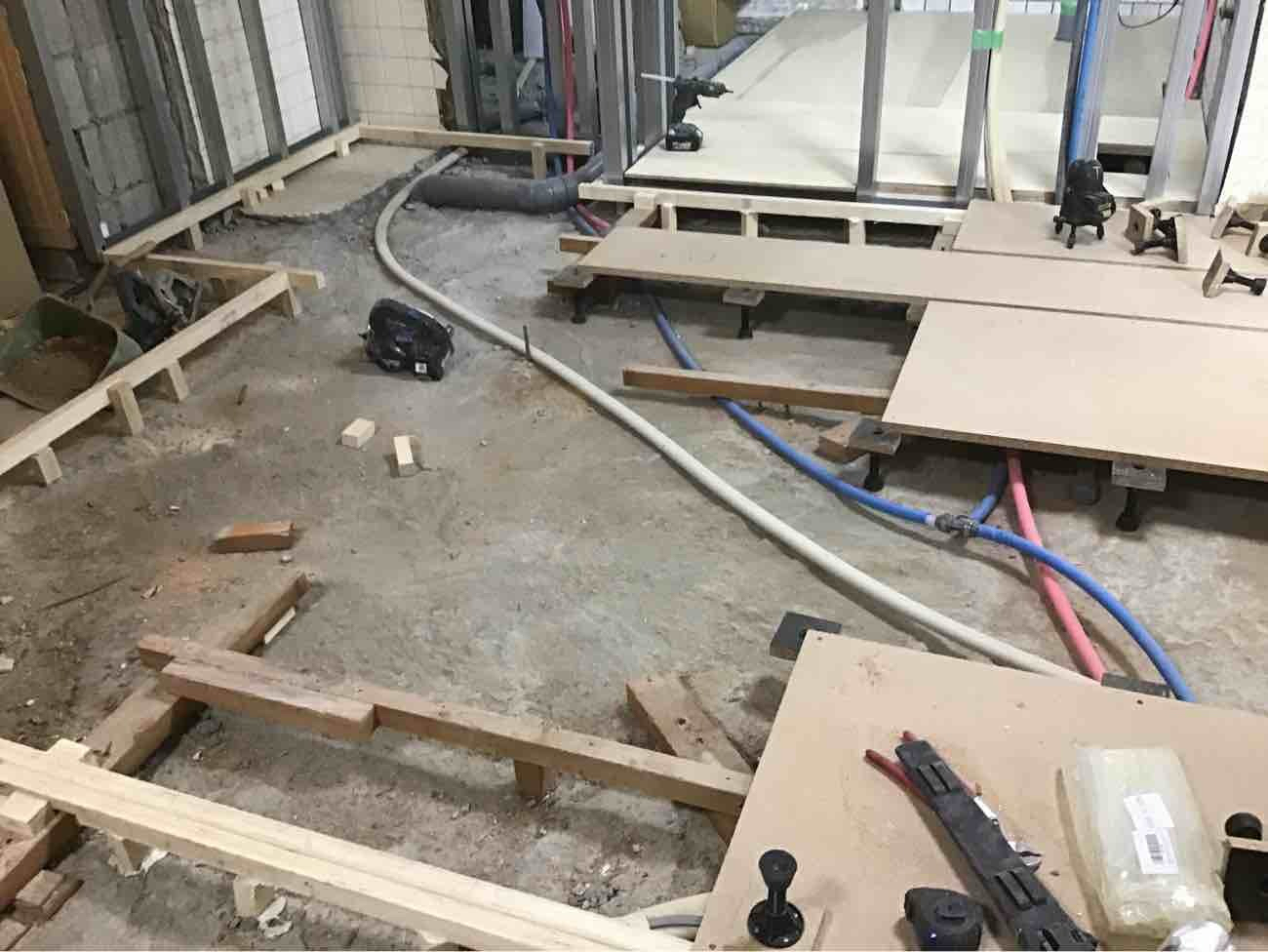 マンション　１日置床工事　乾式二重床（東京都渋谷区）