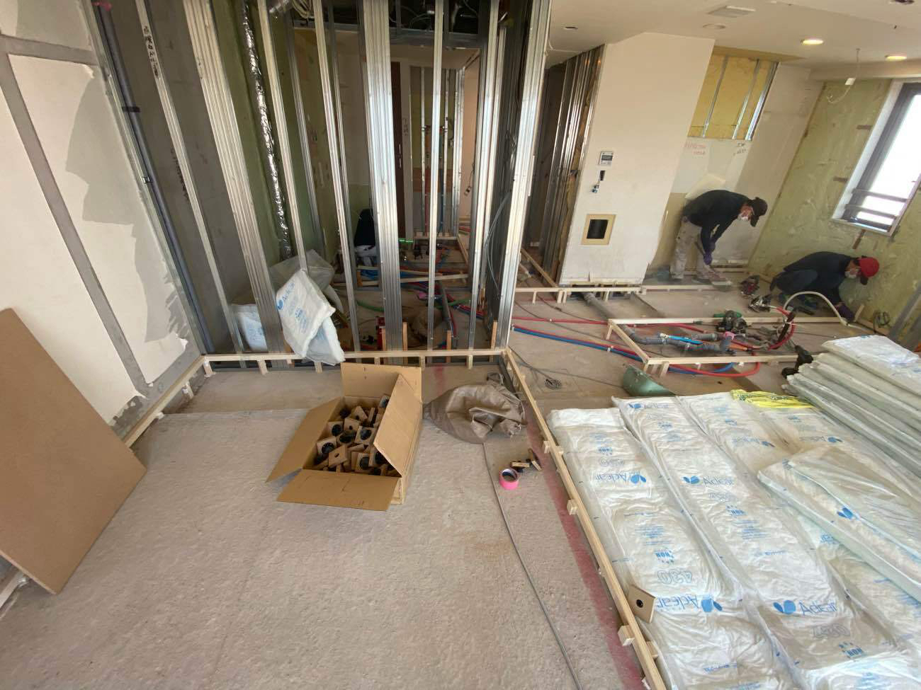 マンション　１日置床工事　フリーフロアCP（東京都港区）