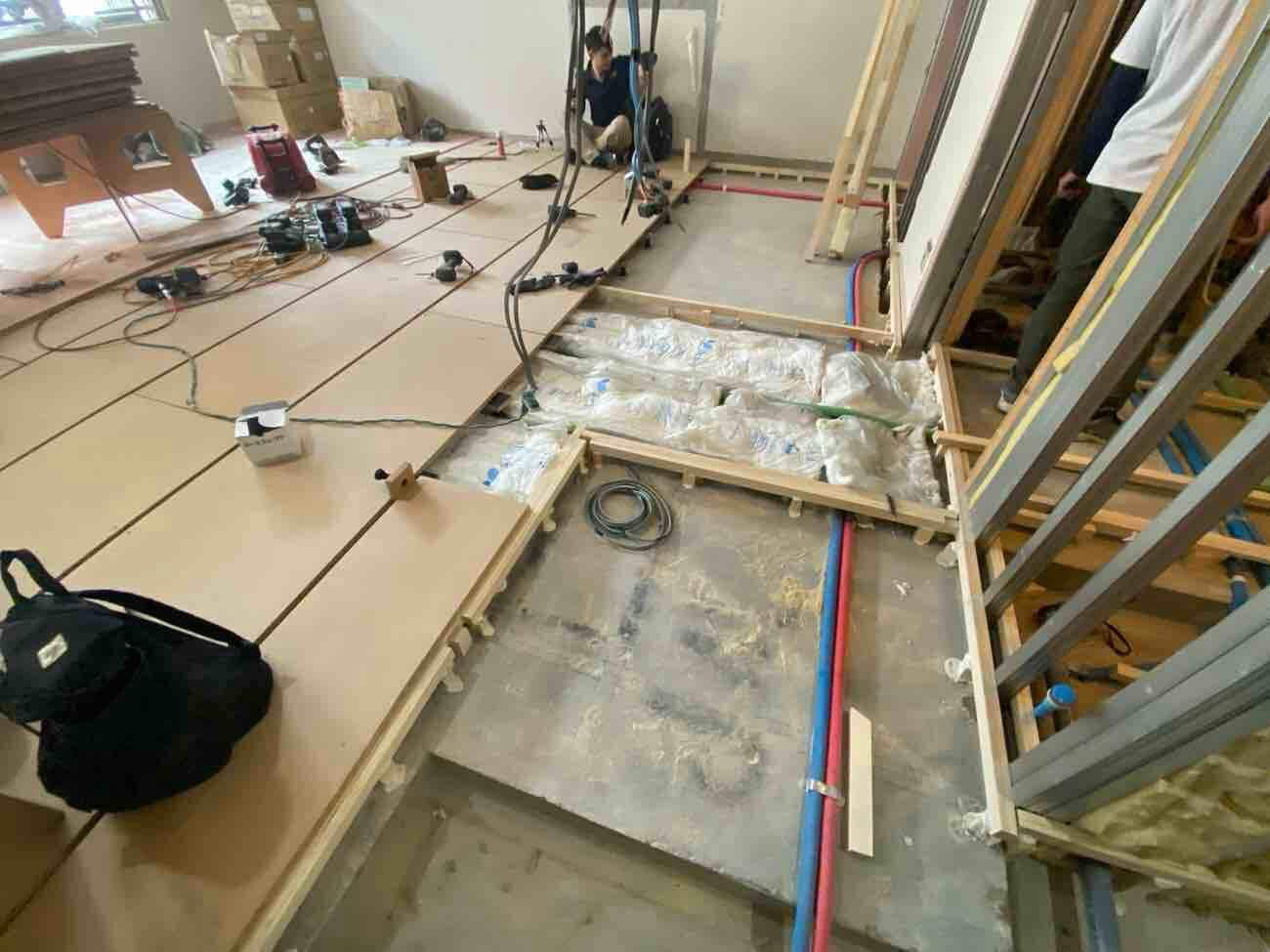 マンション　１日置床工事　フリーフロアCP（東京都渋谷区）